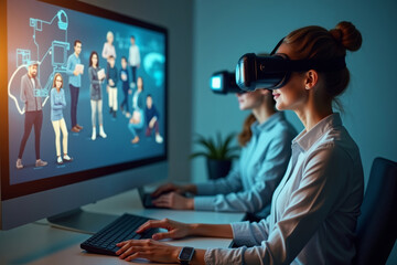 Virtual Reality Technology Enhancing Global Team Building and Collaboration for Businesswomen in the Workplace.