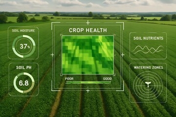 Augmented Reality Crop Monitoring Over Farmland with Soil Moisture, pH, Nutrient, and Watering Data Visualization