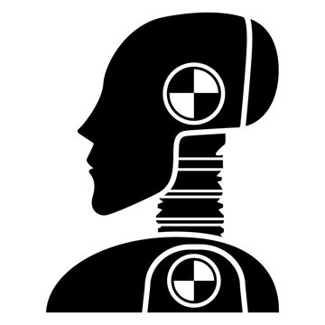Icono crash test dummy. silueta de maniqu&iacute; de pruebas de choque