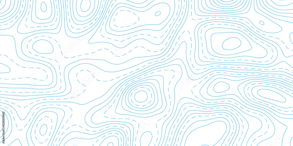 Poster soft blue contour line background for abstract mapping and minimalist design.