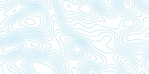 Abstract Minimal Blue Topo Lines with White Background and Mapping Texture.