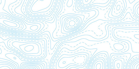 Minimal Blue Topographic Contour Line Background with White Abstract Map Style.