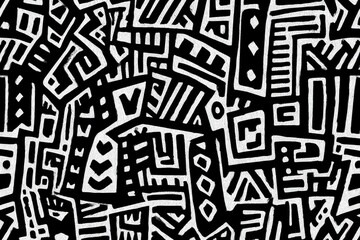 Seamless abstract vector pattern featuring intricate black and white designs suitable for various creative applications and backgrounds