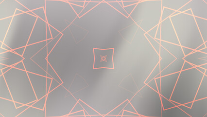Geometric Kaleidoscope: Abstract Pattern with Soft Peach Lines on Grey