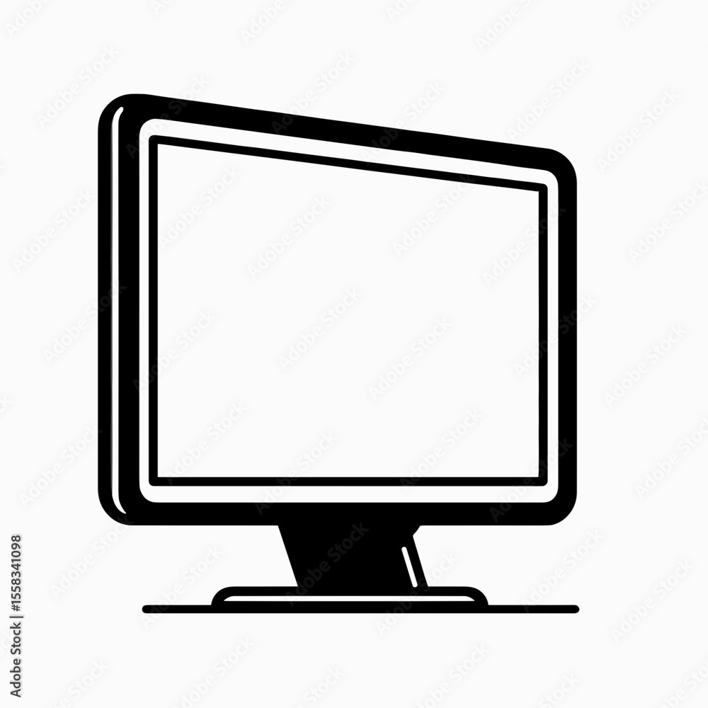 Poster computer monitor with blank screen in minimalist design