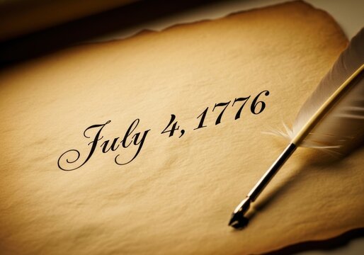 The Date July 4 1776 Written on Parchment a Historical 4th of July US Independence Day Background