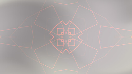 Elegant light gray background with pale pink geometric kaleidoscopic pattern
