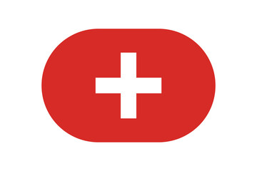 Obraz premium Nationall flag of Switzerland. Vector illustration