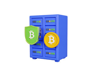 Fototapeta premium Secure Bitcoin Server: 3D Render