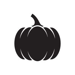 Simple black pumpkin icon: Halloween, autumn, fall, harvest, spooky.