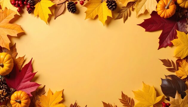 Autumn celebration with colorful leaves and pumpkins cozy indoor setting decorative arrangement warm atmosphere fall vibes