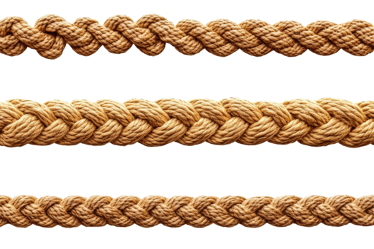 Braided rope brushes arranged neatly in a pattern showcasing their seamless knit, ideal for various crafts and artistic applications - Powered by Adobe