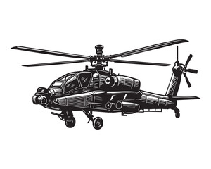 Fototapeta premium Military Helicopter vector Illustration