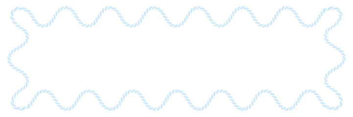 Curved rope frame border. Vector illustration