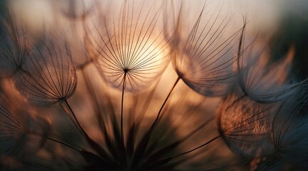Dreamy Dandelion Clock Seed Head Close-up