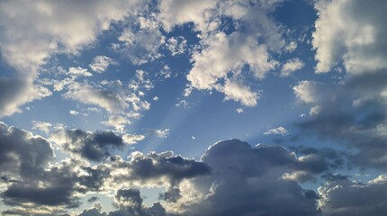 background, sky, blue, light, summer, nature, landscape, sunlight, bright, heaven, abstract, day, weather, sunny, white, climate, environment, fluffy, horizon, cloudy, air, sun, clear, pattern, spring