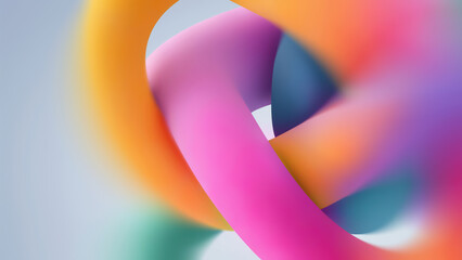 Vibrant Shapes Against a Soft Background