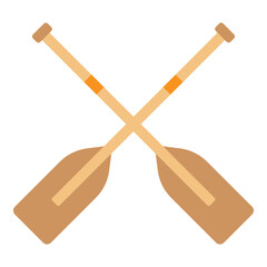 Crossed Wooden Paddle Illustration