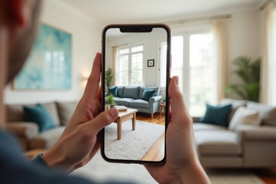 Showcase the Magic of Augmented Reality Home Renovation with a Photoshoot Featuring Stylish AR Couches in Different Living Room Settings - Powered by Adobe