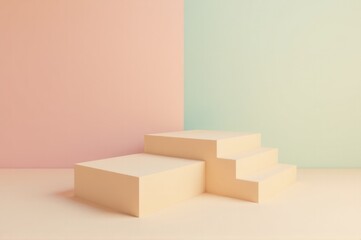 Fototapeta premium Set of three small boxes on a colorful wall, perfect for decorative or organizational purposes