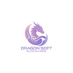 Fototapeta premium Dragon Soft Logo Design Template