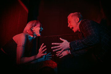 shouting scared couple