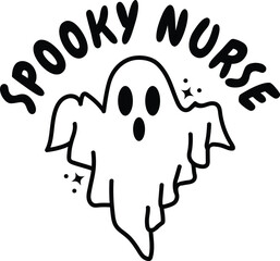 Spooky nurse Happy Halloween  nurse T-Shirt Design