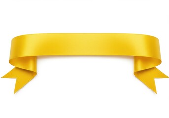 Golden ribbon banner with curled ends
