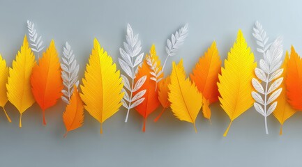 Ornamental Paper Leaves Adornment in Vibrant Hues