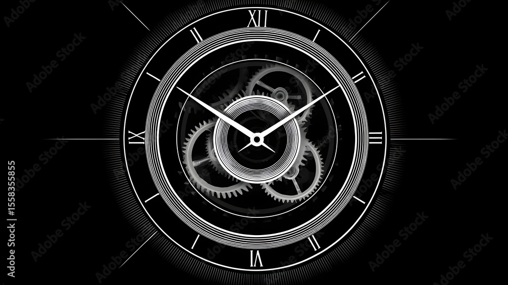 Poster gears within a clock mechanism