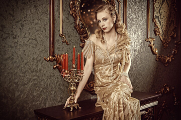 golden evening dress