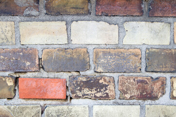 Weathered Multicolor Brick Wall