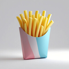 Crispy French Fries in a Colorful Carton A Delightful Snack