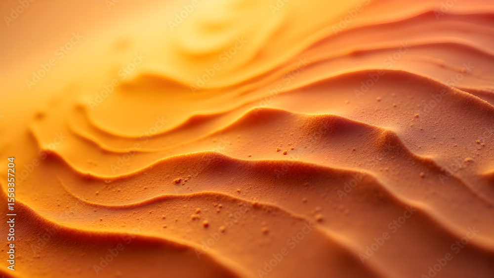Poster radiant layered sand. flowing forms create captivating abstract patterns. macro texture, warm tones,