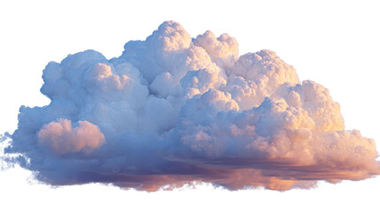 Picturesque sunset clouds glowing, isolated on transparent background