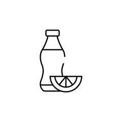 Orange Juice Bottle icon design with white background stock illustration