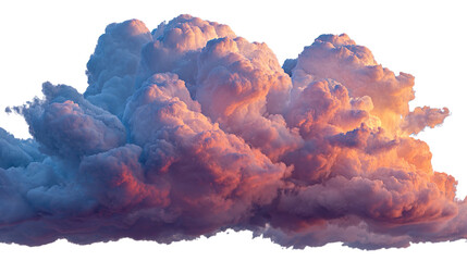 Picturesque sunset clouds glowing, isolated on transparent background