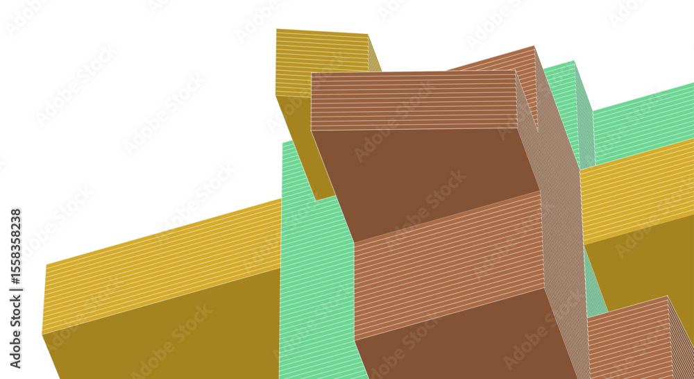 Poster abstract modern architecture 3d rendering