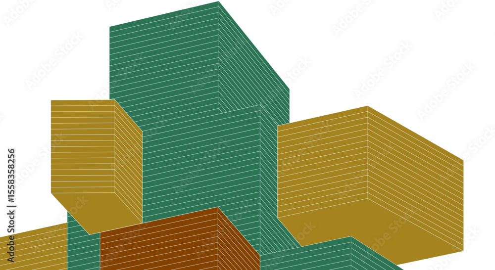 Poster abstract modern architecture 3d rendering