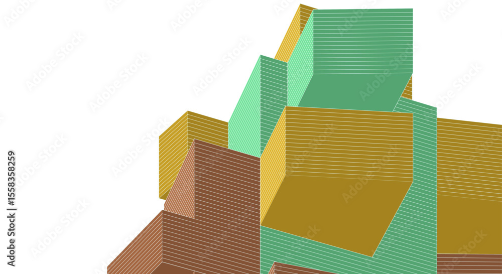 Poster abstract modern architecture 3d rendering