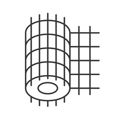 Wire mesh roll line icon. Architectural metal net for construction reinforcement. Building material storage. Isolated vector illustration. Outline symbol. Simple linear drawing. Editable stroke
