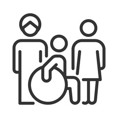 Fototapeta premium Freedom from discrimination pixel perfect line icon. Equal rights and responsibilities. Diversity in society. Isolated vector illustration. Outline symbol. Simple linear drawing. Editable stroke