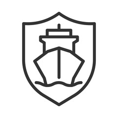 Ship safety pixel perfect line icon. Protection of passengers aboard vessels. Maritime transportation. Isolated vector illustration. Outline symbol. Simple linear drawing. Editable stroke
