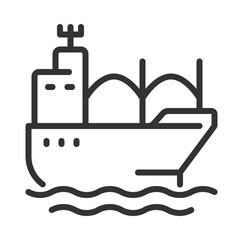 Bulk carrier pixel perfect line icon. Merchant ship transporting unpackaged cargo. Goods delivery by water. Isolated vector illustration. Outline symbol. Simple linear drawing. Editable stroke