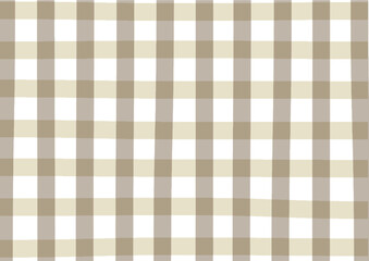 薄い茶色のシンプルなギンガムチェック柄(背景・壁紙)太い線