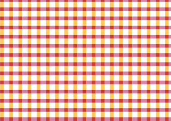 可愛い赤と黄色のチェック柄(背景・壁紙)+細い線