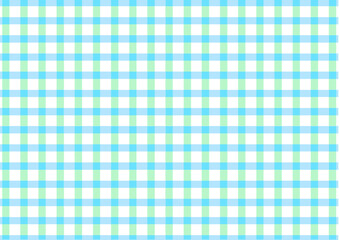 爽やかな水色と黄緑色のギンガムチェック(背景・壁紙)細い線