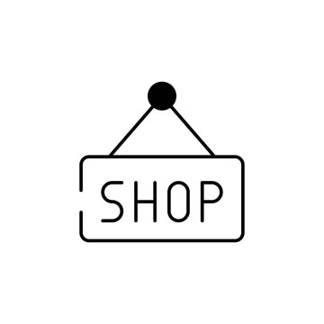 Shope Board icon design with white background stock illustration
