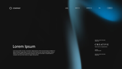 Abstract wave futuristic design of landing page. retro gradient mesh website design