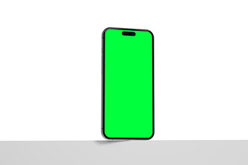 Green Phone Screen For Mockup. Isolated on white background